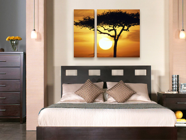 картина Африкански пейзаж дърво залез