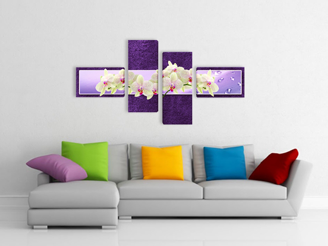 картина за стена орхидеи лилаво