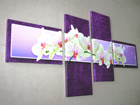 картина пано орхидеи лилаво