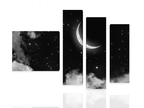 пано луна нощно небе 4 части
