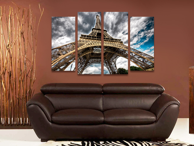 картина париж айфелова кула небе