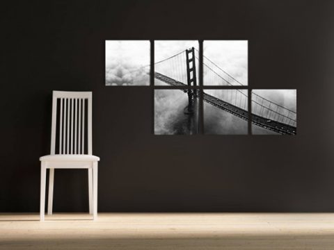 картина мост мъгла пейзаж