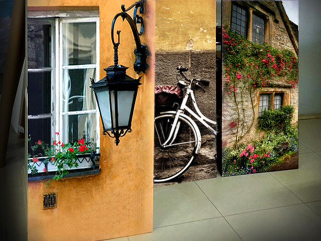 онлайн магазин картини, картина вино сирена 5 части, градски пейзажи колело прозорец къща