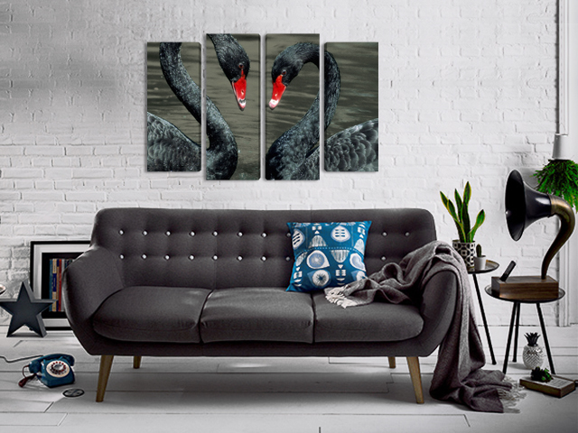 Картина Черни лебеди от 5 части