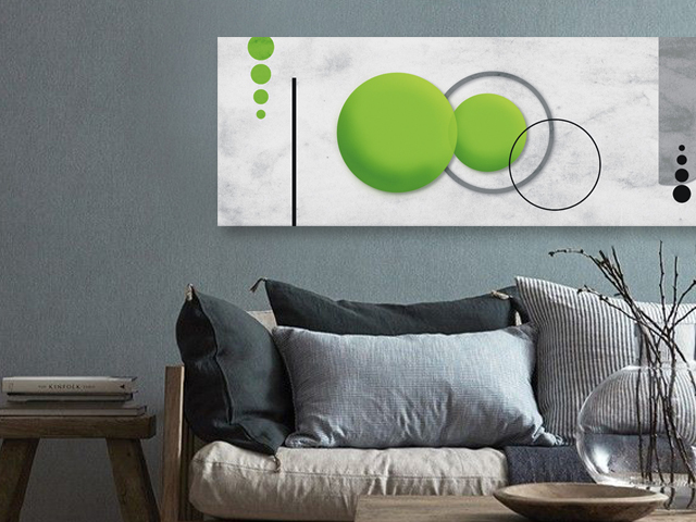 картина абстракт зелени кръгове