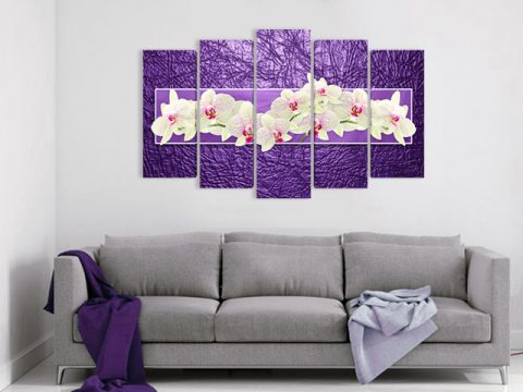 Картина Орхидеи в тъмно лилаво