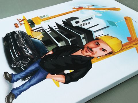 картина колаж карикатура шарж 1 лице