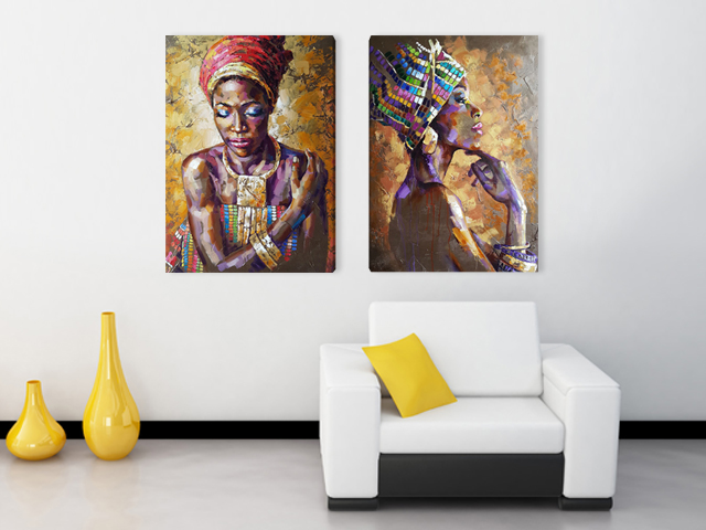 Картини, картина за стена африканки арт 2 части