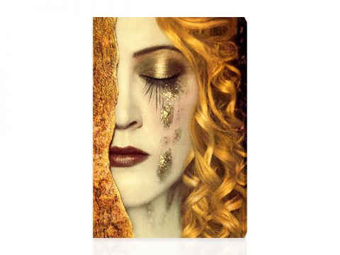 картина пано жена със златни сълзи