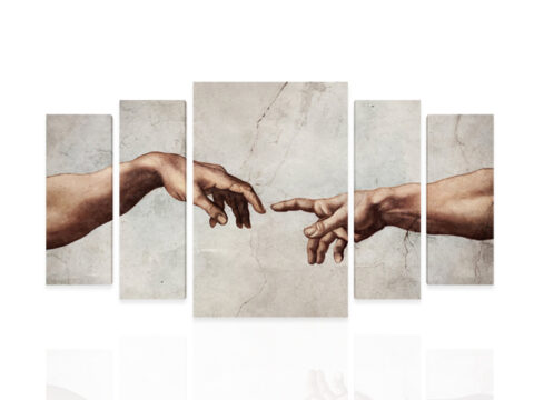 Репродукция Ръцете на Бог и Адам