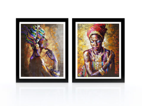 Африканки диптих картина с рамка